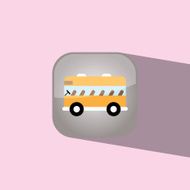 bus school button icon flat vector illustration eps10