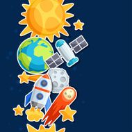 Seamless pattern of solar system planets and celestial bodies N3