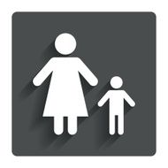 One-parent family with one child sign icon N12