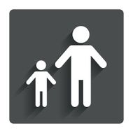 One-parent family with one child sign icon N13