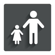 One-parent family with one child sign icon N14