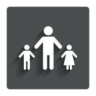 One-parent family with two children sign icon N8