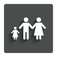 Complete family with one child sign icon N8