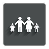 Complete family with two children sign icon N5