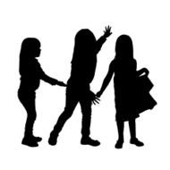 Vector silhouette of children N136