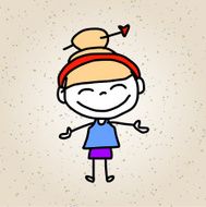 hand drawing cartoon abstract happy kids N6