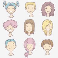Vector cute boys and girls collection
