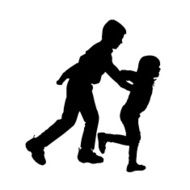 Vector silhouette of children N161