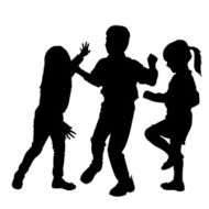 Vector silhouette of children N162