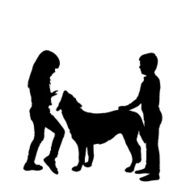 Vector silhouette of children N163