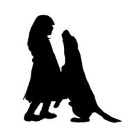 Vector silhouette of a girl N32