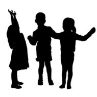Vector silhouette of children N168