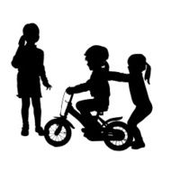 Vector silhouette of children N170
