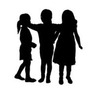 Vector silhouette of children N172