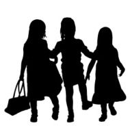Vector silhouette of children N173