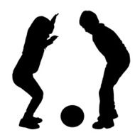 Vector silhouette of children N177