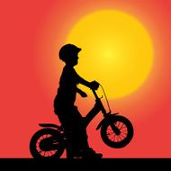 Vector silhouette of boy N28