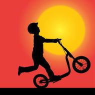 Vector silhouette of boy N30