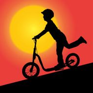 Vector silhouette of boy N31