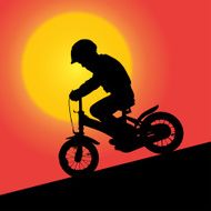 Vector silhouette of boy N32