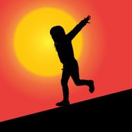 Vector silhouette of girl N42
