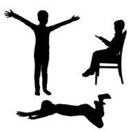 Vector silhouette of children N188