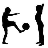 Vector silhouette of children N191
