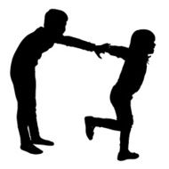 Vector silhouette of children N192