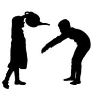 Vector silhouette of children N193