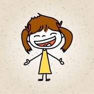 hand drawing cartoon abstract happy kids N10