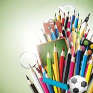 School supplies - vector background