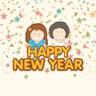 Beautiful greeting card for New Year 2015