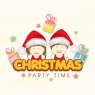 Cute little kids celebrating Merry Christmas