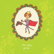 little prince vector postcard