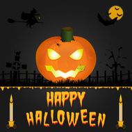 Happy Halloween vector card Art illustration N2