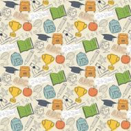 School pattern Themed design with different elements