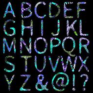 Colorful children alphabet with different cartoon pattern N5