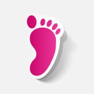 Paper clipped sticker Footprint symbol N4