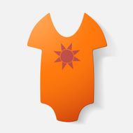 Paper clipped sticker baby bodysuit