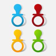 Paper clipped sticker baby pacifier soother