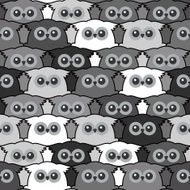 Seamless Vintage Pattern with Cute Owls