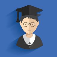 Student on blue background vector