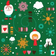 Seamless pattern with holiday characters