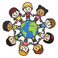 Happy smiling multicultural kids around the world N3