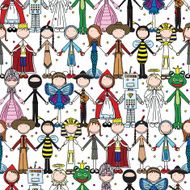 Happy kids seamless pattern