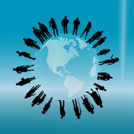 Vector silhouette of a people N2