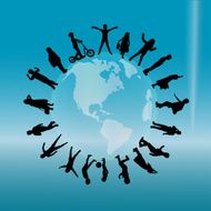Vector silhouette of children N195