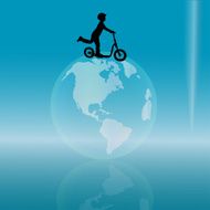 Vector silhouette of a little boy