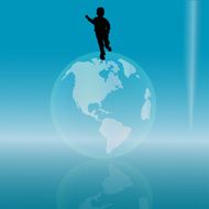 Vector silhouette of a little boy N2