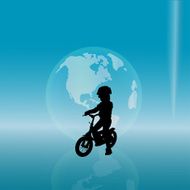 Vector silhouette of a little girl N7